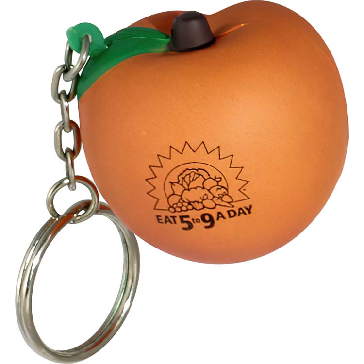 Peach Stress Ball Key Chain
