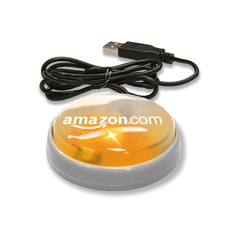 USB Light Up Smart Button (Orange Lens&#47;Orange LED)