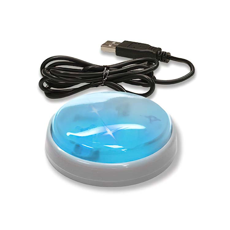 USB Light Up Smart Button (Blue Lens&#47;Blue LED)