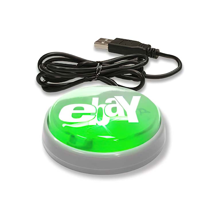 USB Light Up Smart Button (Green Lens&#47;Green LED)