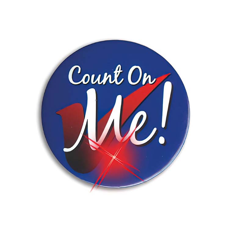 Flashing Buttons Round With Red LED