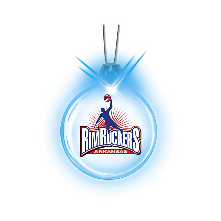 Light-Up Round Pendant Necklace with Blue LED