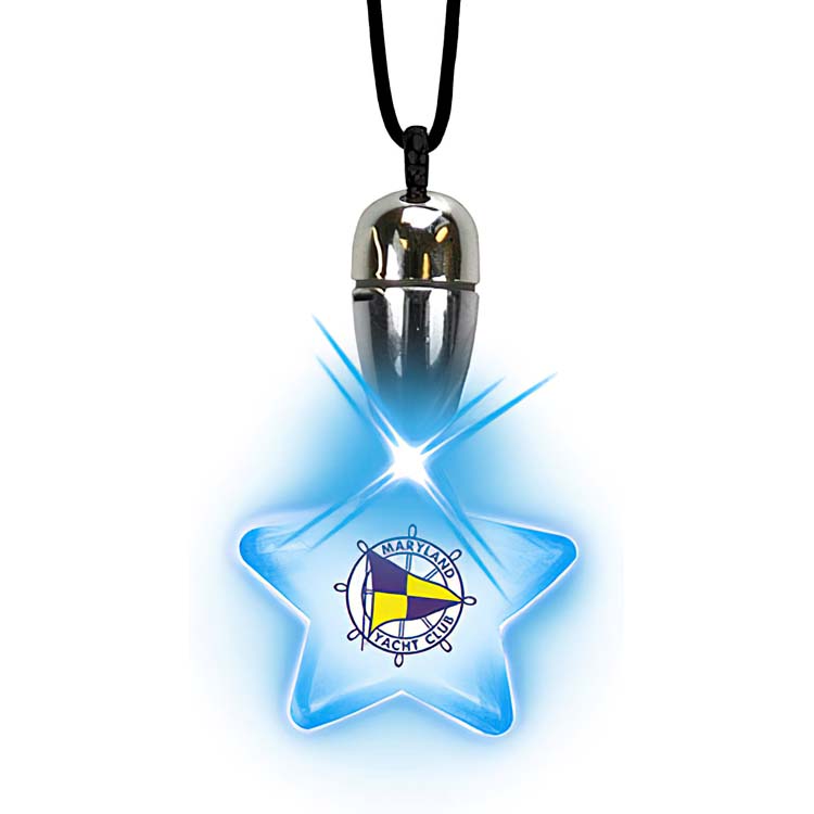 Blinking Pendant Necklaces Star with Blue LED