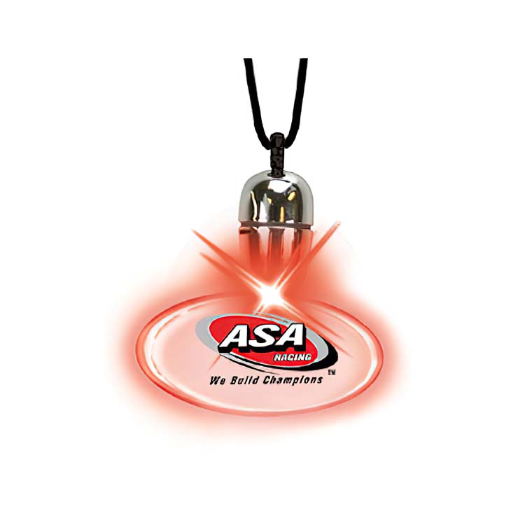 Light-Up Oval Blinking Pendant Necklace with Red LED