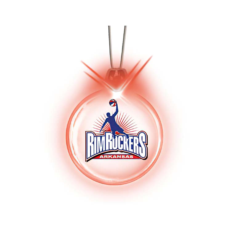 Light-Up Round Pendant Necklace with Red LED
