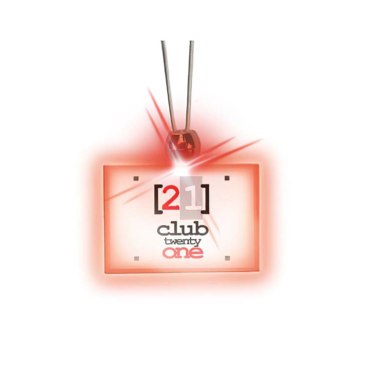 Light-Up Rectangle Pendant Necklace with Red LED
