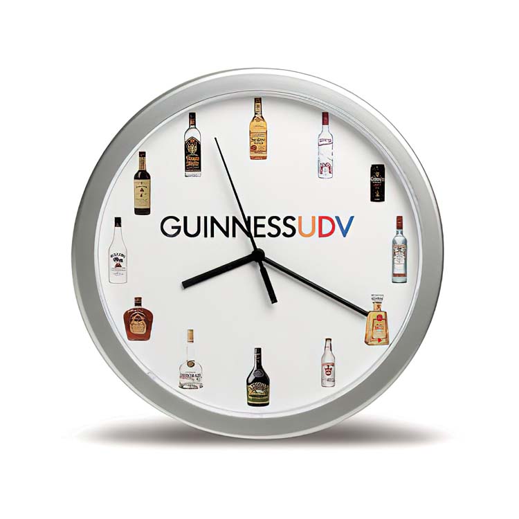 Horloge murale 12'' argent