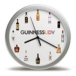 Horloge murale 12'' argent