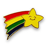 #1 Metallic Pin With Color Fill