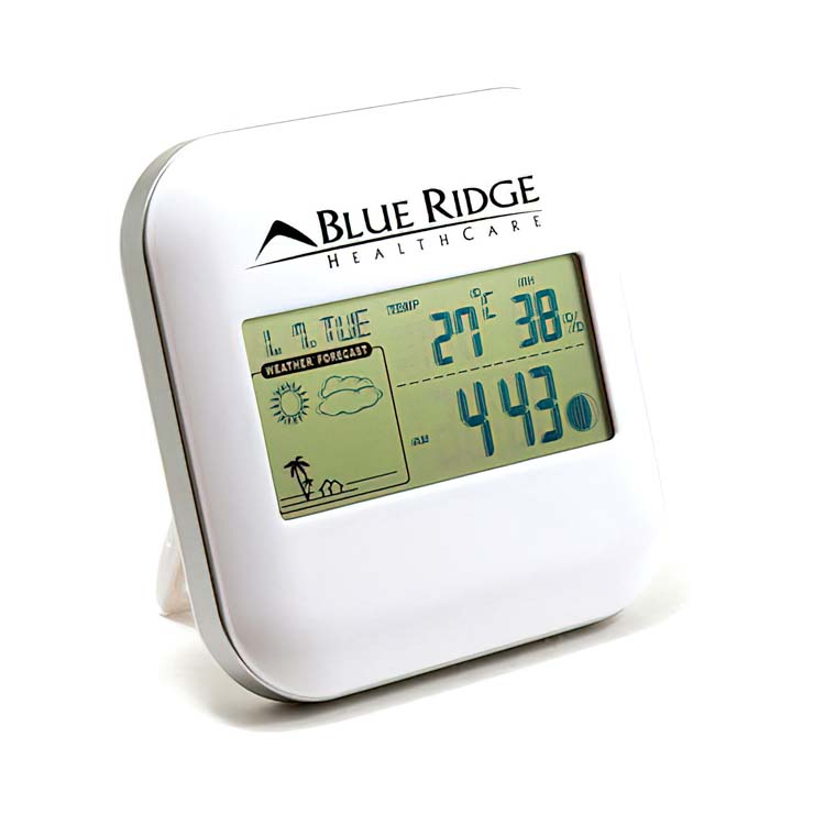 Horloge carrée avec station météo