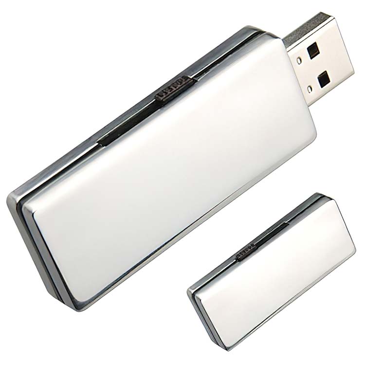 Clé USB rétractable en acier inoxydable