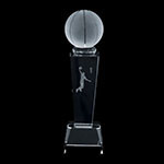 3D Crystal Basketball Trophy
