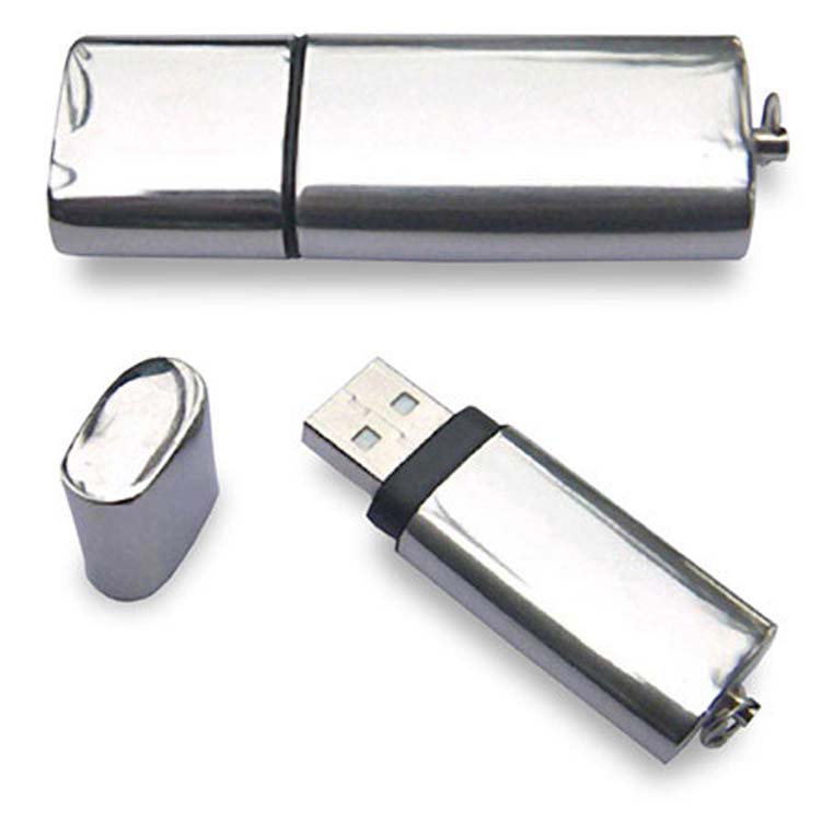Bâton USB en métal chromé et poli