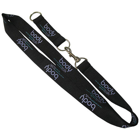 Cordon plat avec pince à glissière et anneaux en métal