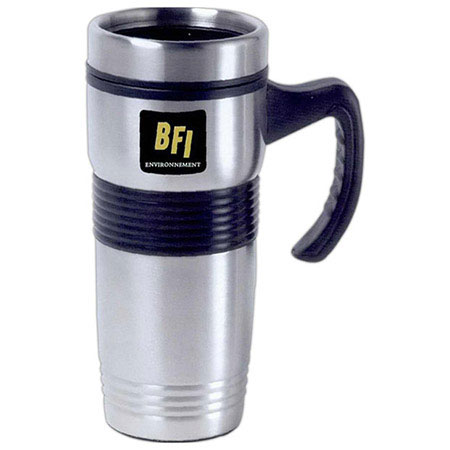 Tasse de voyage en acier inoxydable brossé