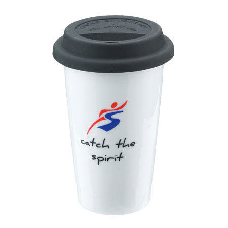 Gobelet avec paroi double en porcelaine - Blanc