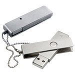 Clé USB pivotante en acier inoxydable