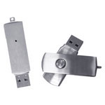 Clé USB pivotante fait d'acier inoxydable