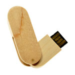 Clé USB pivotante promotionnelle en bois