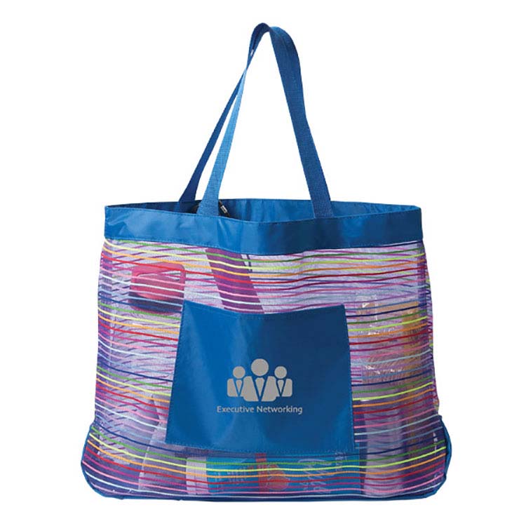 Colourful Stripes Mesh Tote Bag #2