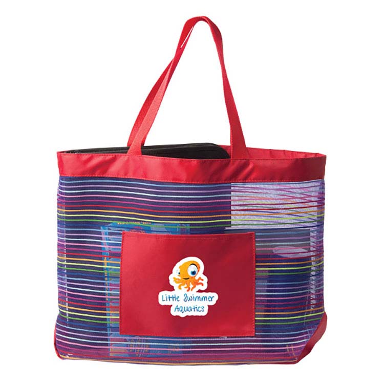 Colourful Stripes Mesh Tote Bag
