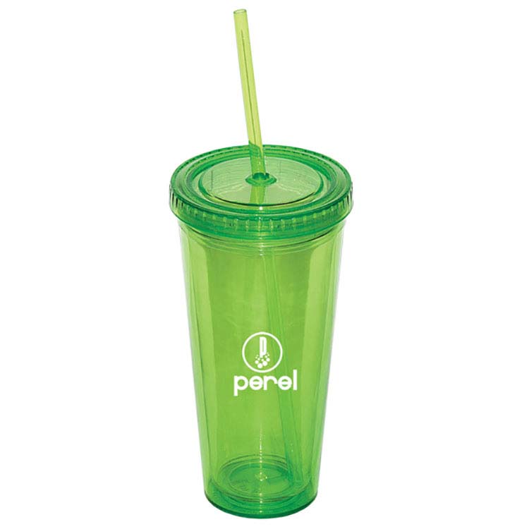 Gobelet à double paroi de 709 ml. (24 oz.) avec paille #5