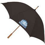 Parapluie de golf sur mesure avec manche en bois brun