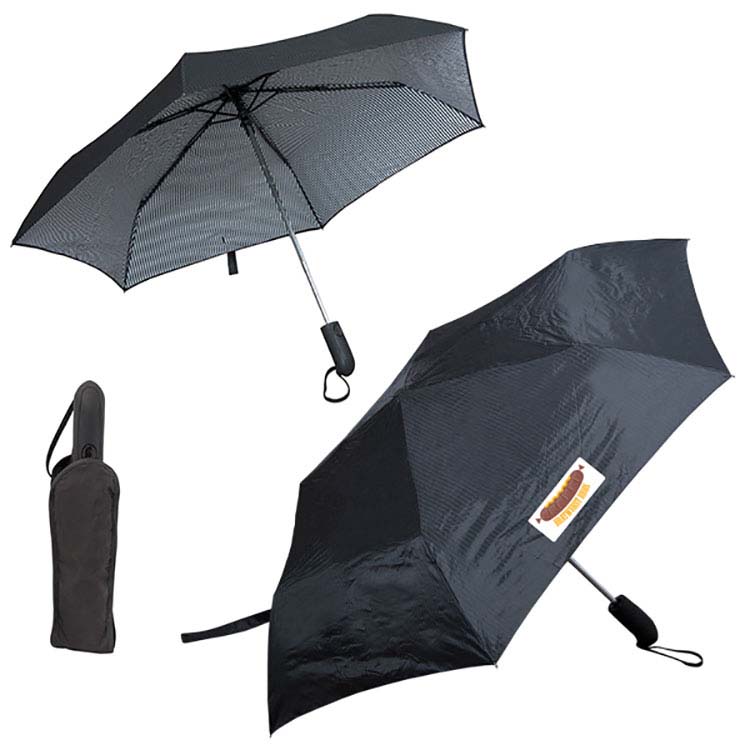 Pinstripe Folding Umbrella