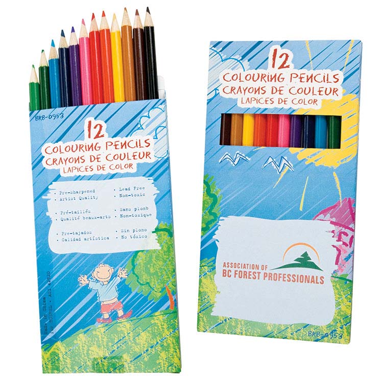 Boîte 12 crayons de couleur pré-taillés