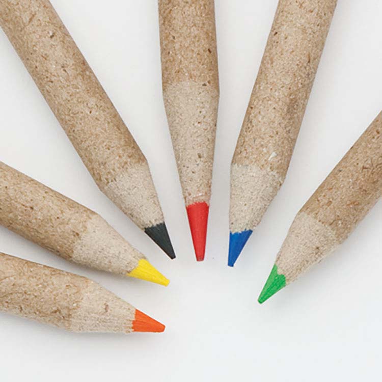 Boîte de 6 crayons couleur fait en papier recyclé #2