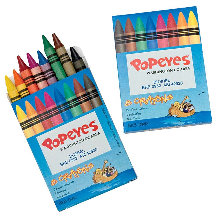 Non-Toxic Colored Wax 8 Crayons Set