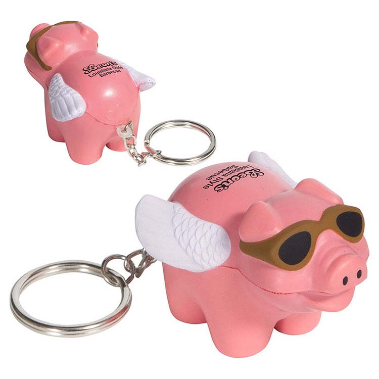 Cochon volant porte-clés anti-stress