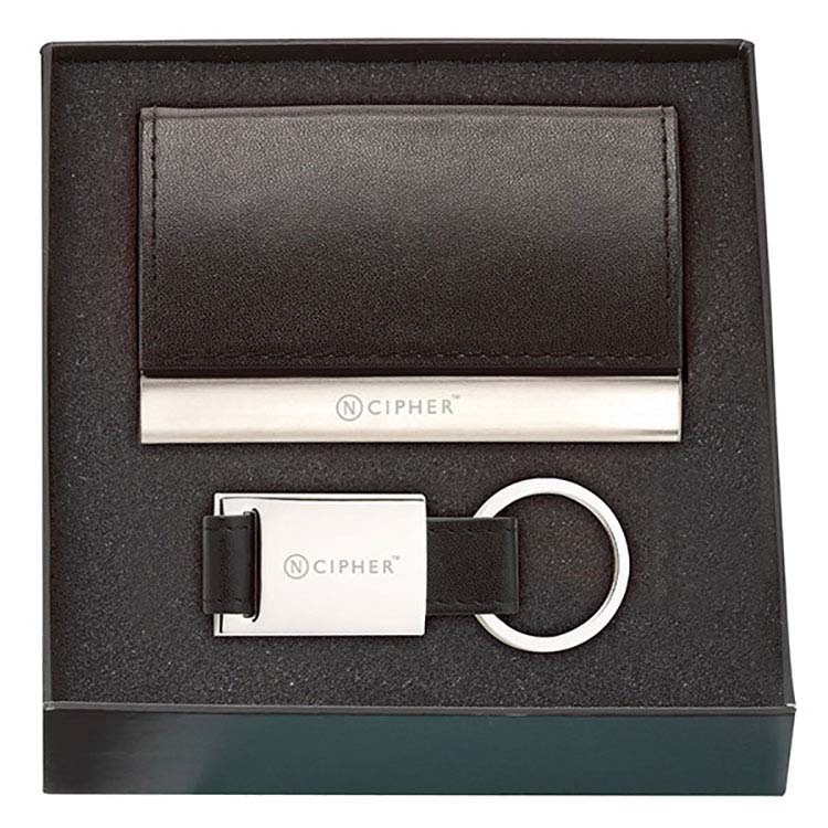 Leather Card Case and Key Ring Gift Set #3