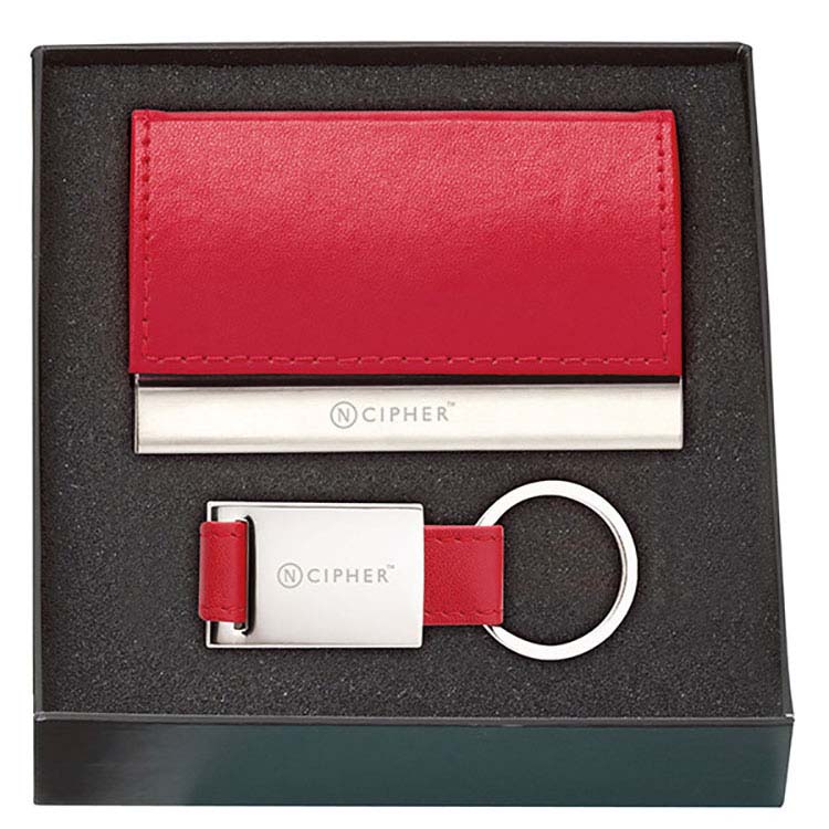 Leather Card Case and Key Ring Gift Set #5