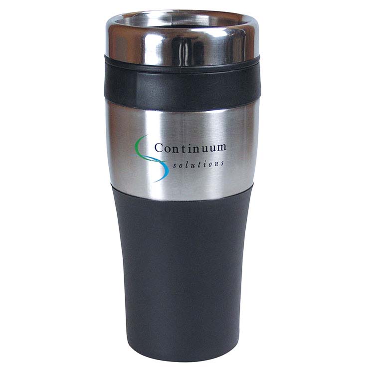 Black Tumbler with Silver Accent