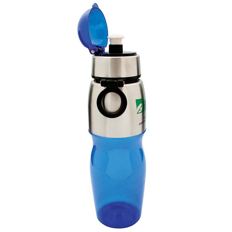 Sports Plastic Bottle with Stainless Steel Trim #3