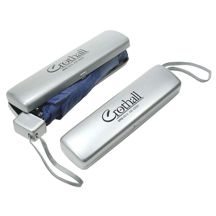 Petit parapluie 43" avec étui argenté #4