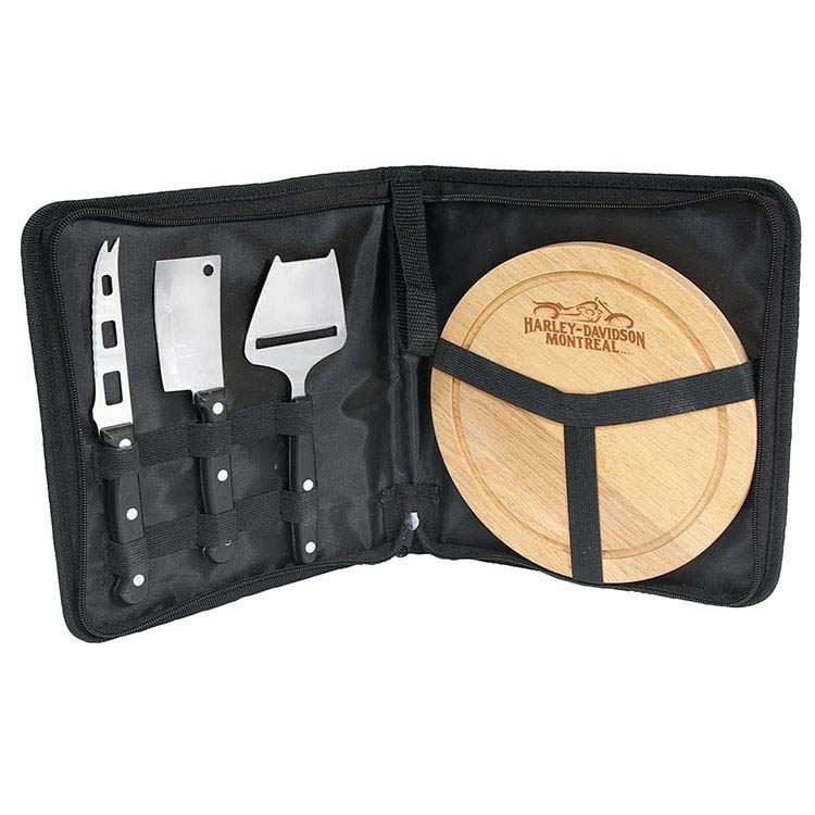 Portable 3 Piece Cheese Knife and Board Set