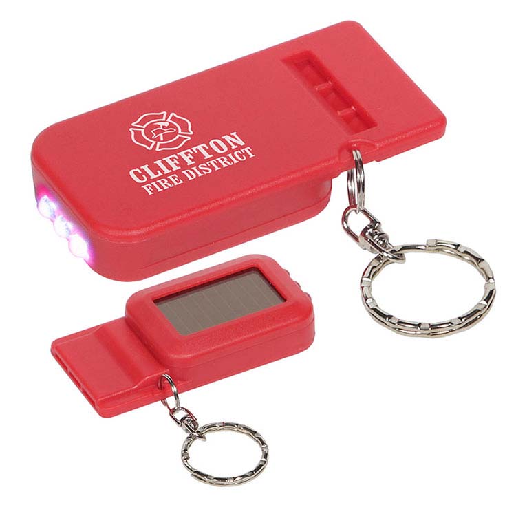 Solar Powered Light and Whistle Key Chain #4