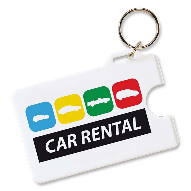 White Card Holder with Key-Ring