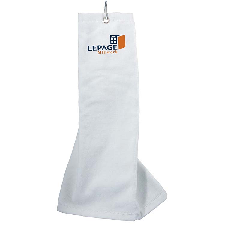 100% Cotton Velour Finish Golf Towel with Carabiner #2