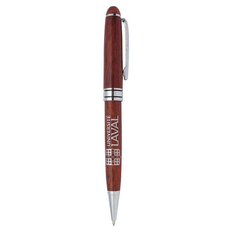 Chrome Trim Wooden Pen