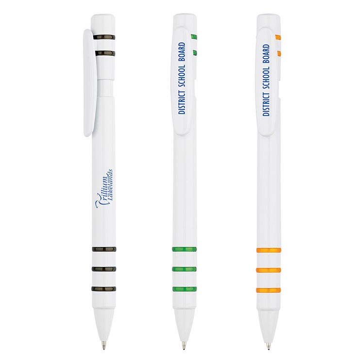 Stylo en plastique blanc Bridgeport