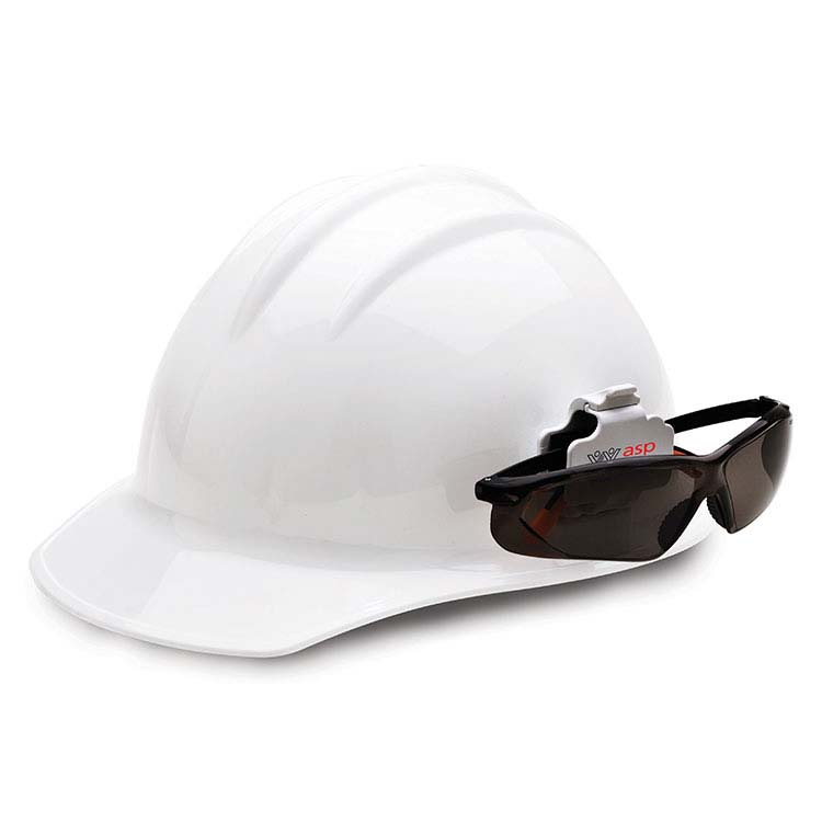 Support à lunettes pour casque de construction