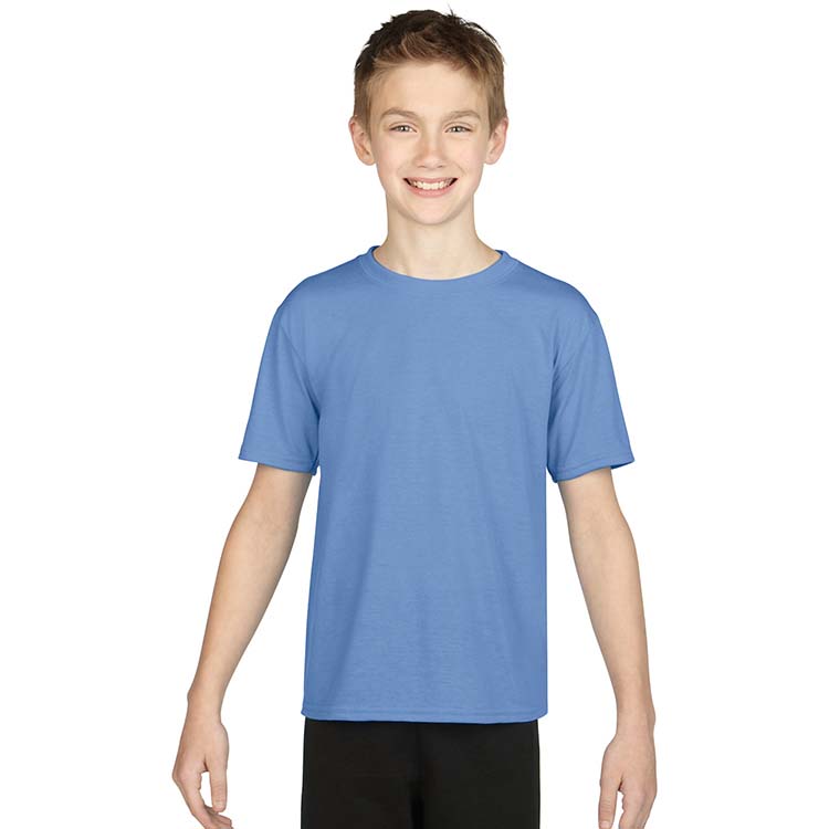 T-shirt Gildan Performance 42000B pour enfant - Bleu Caroline