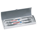 Silver Plastic Pen And Mechanical Pencil Gift Set