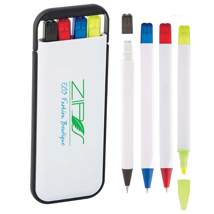 Ensemble de crayons 4-en-1 dans un étui rigide ABS