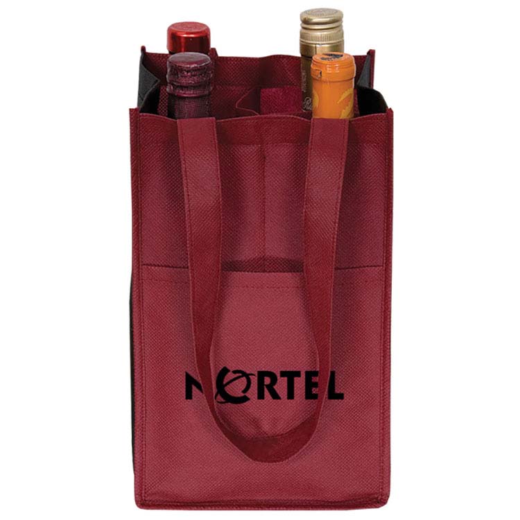 Non Woven Four Bottle Wine Bag #3
