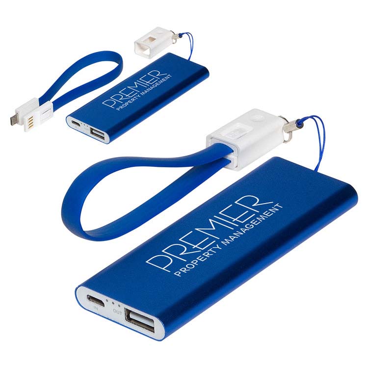 Ready to Go - Power Bank with Cable Blue