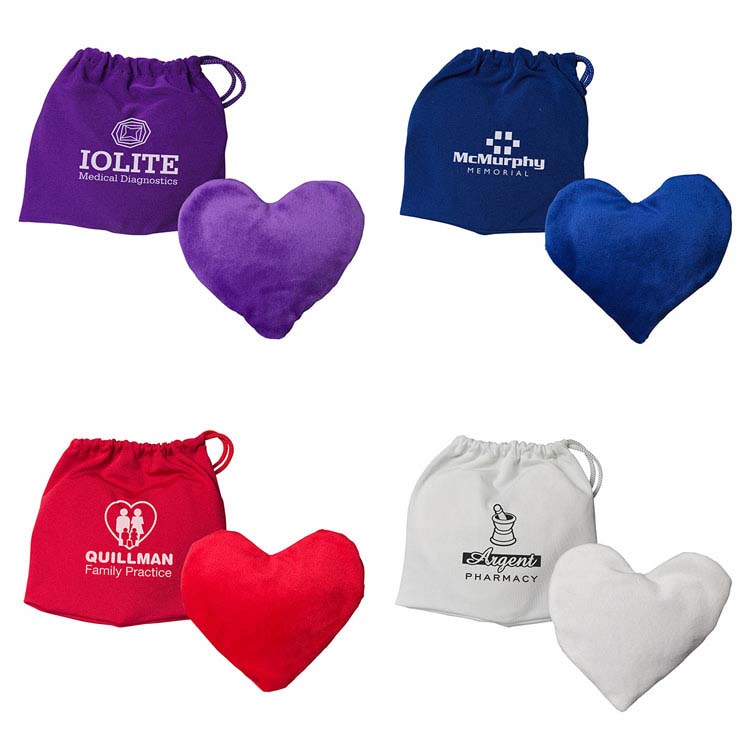 Coussin en forme de coeur relaxant aux billes d'argile naturelles